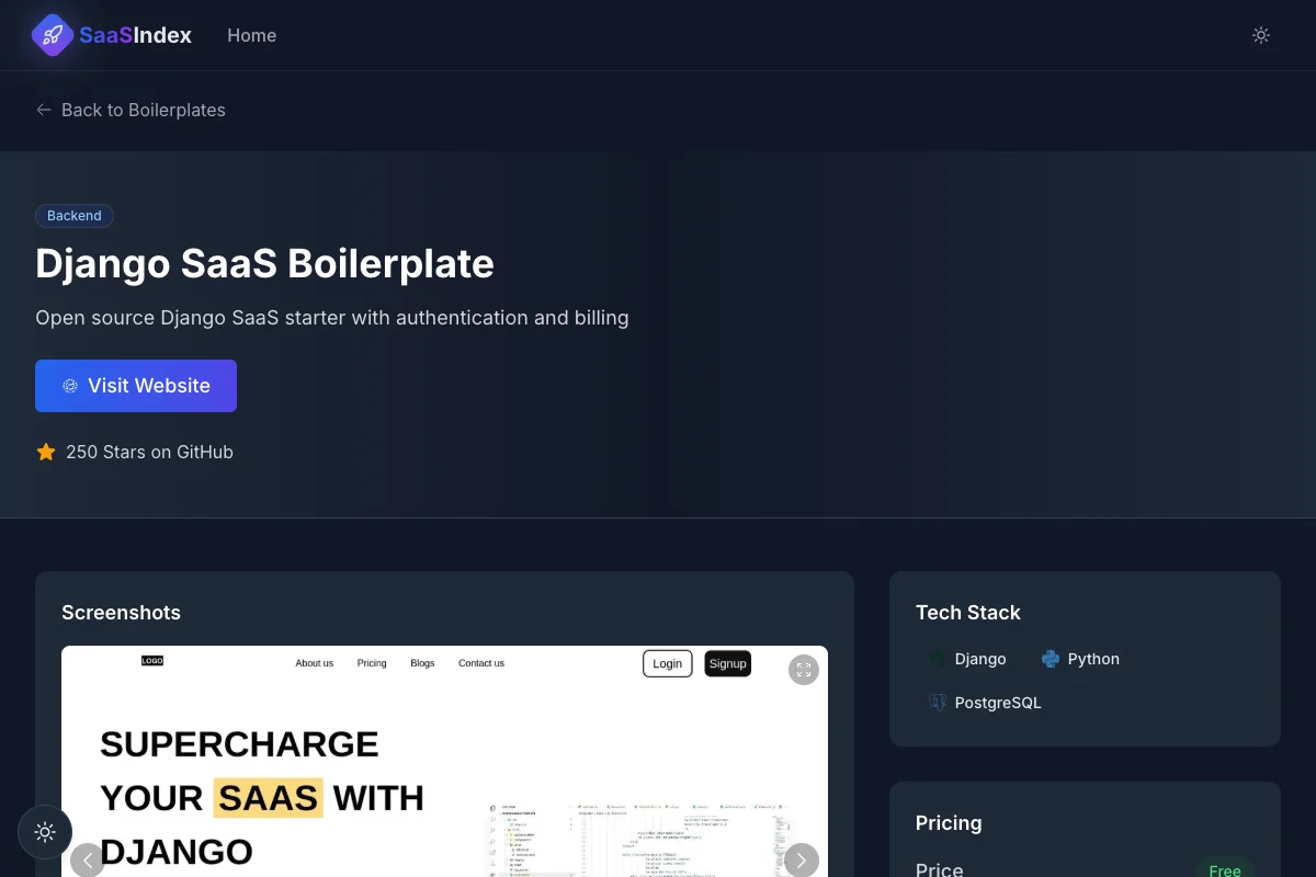 Django SaaS Boilerplate screenshot