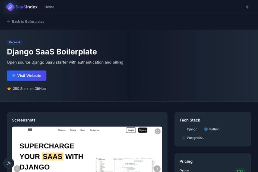 Django SaaS Boilerplate screenshot