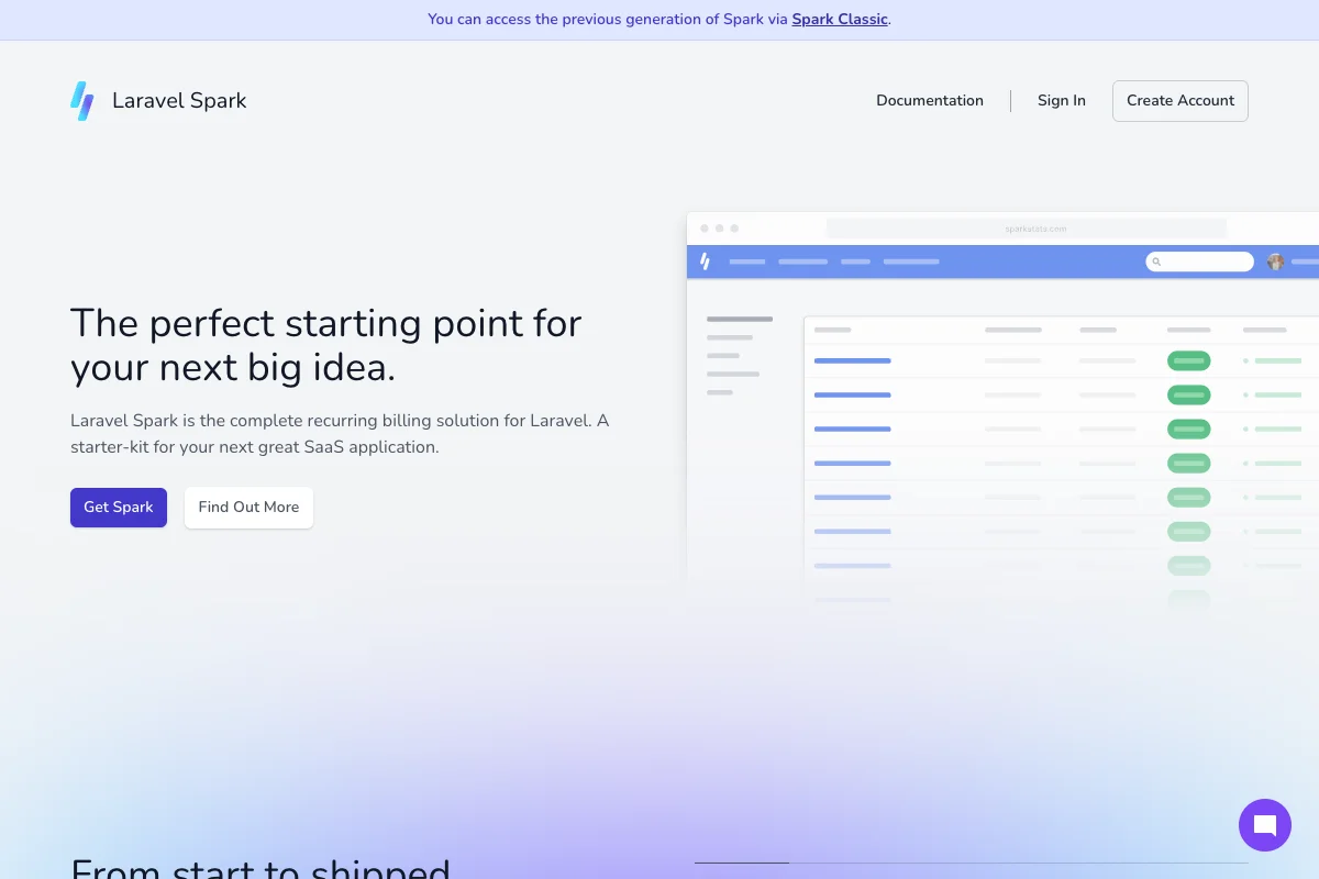Laravel Spark screenshot