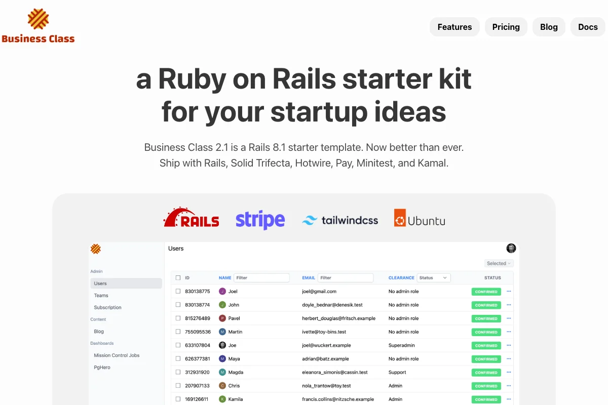 Business Class screenshot