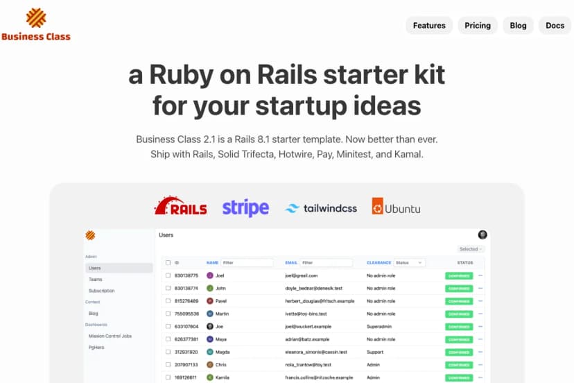 Business Class screenshot