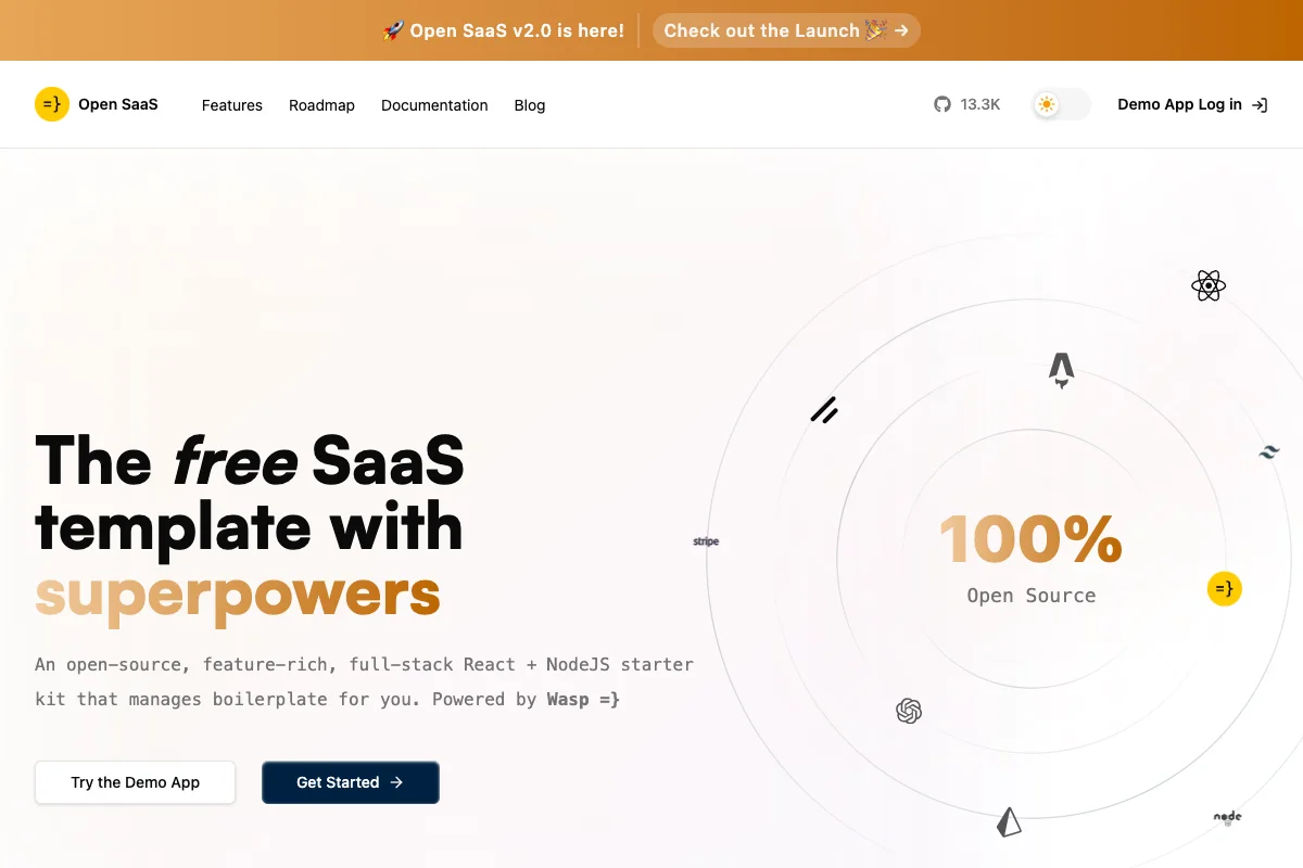 OpenSaaS screenshot
