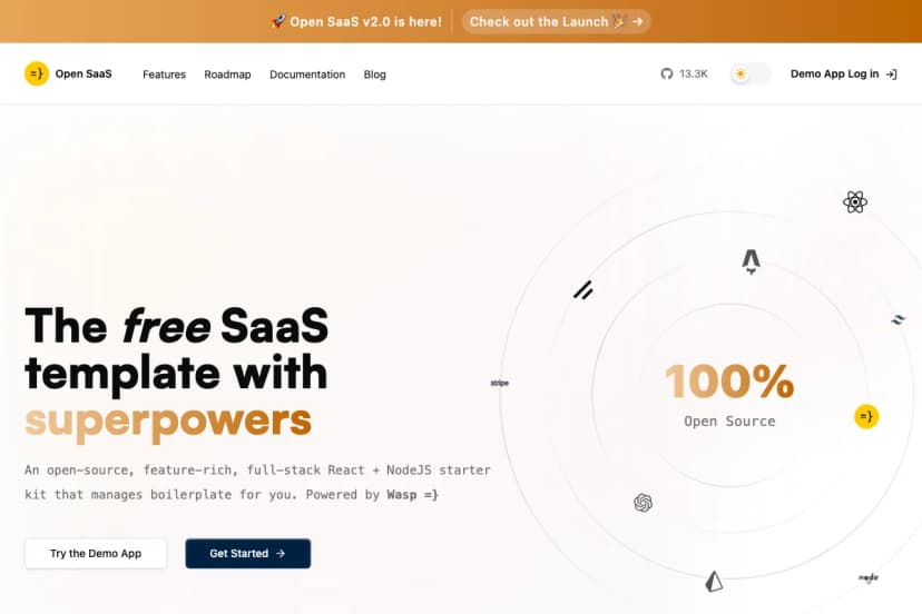 OpenSaaS screenshot