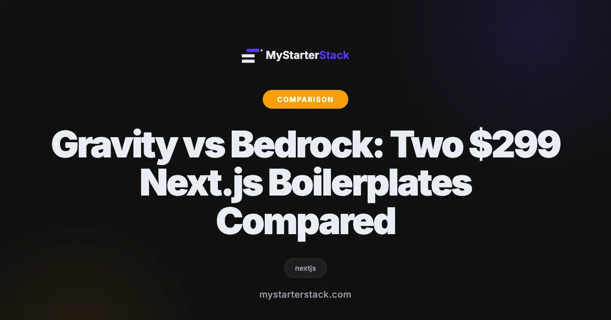 Gravity vs Bedrock: Two $299 Next.js Boilerplates Compared