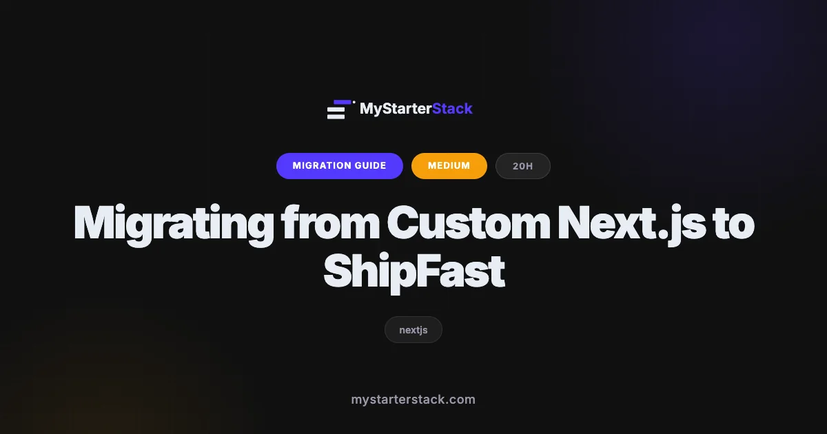 Migrating from Custom Next.js to ShipFast