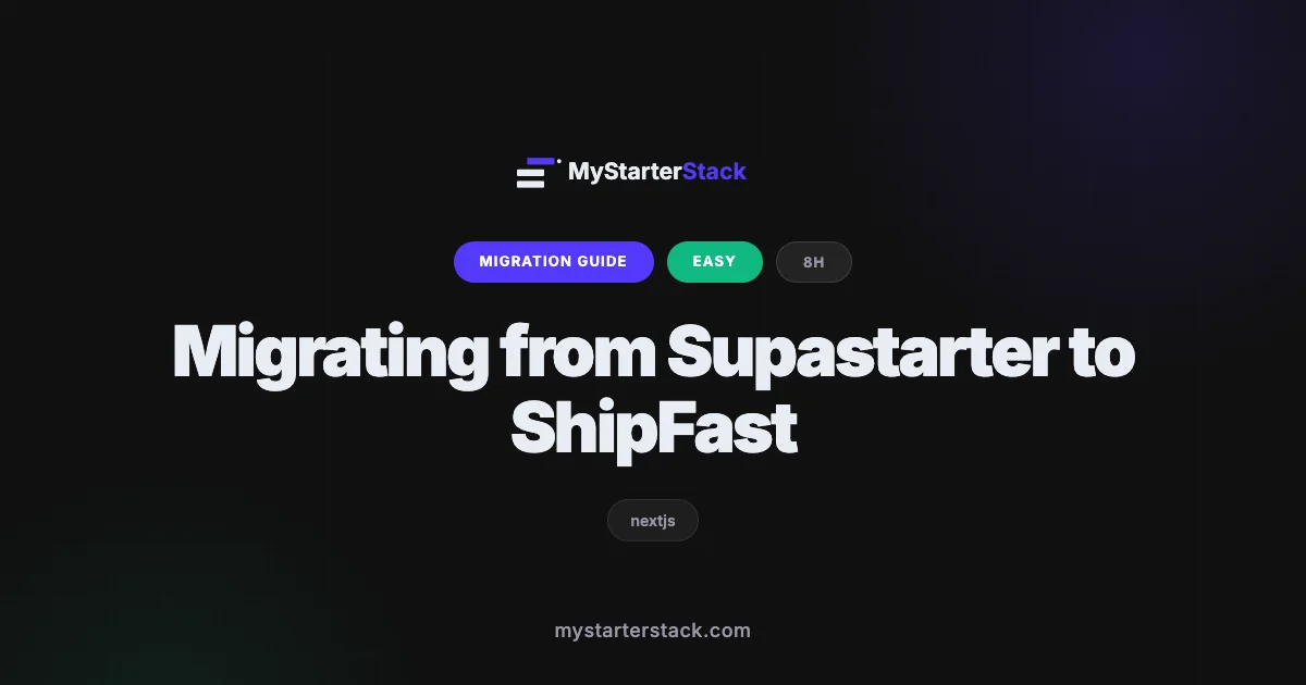 Migrating from Supastarter to ShipFast