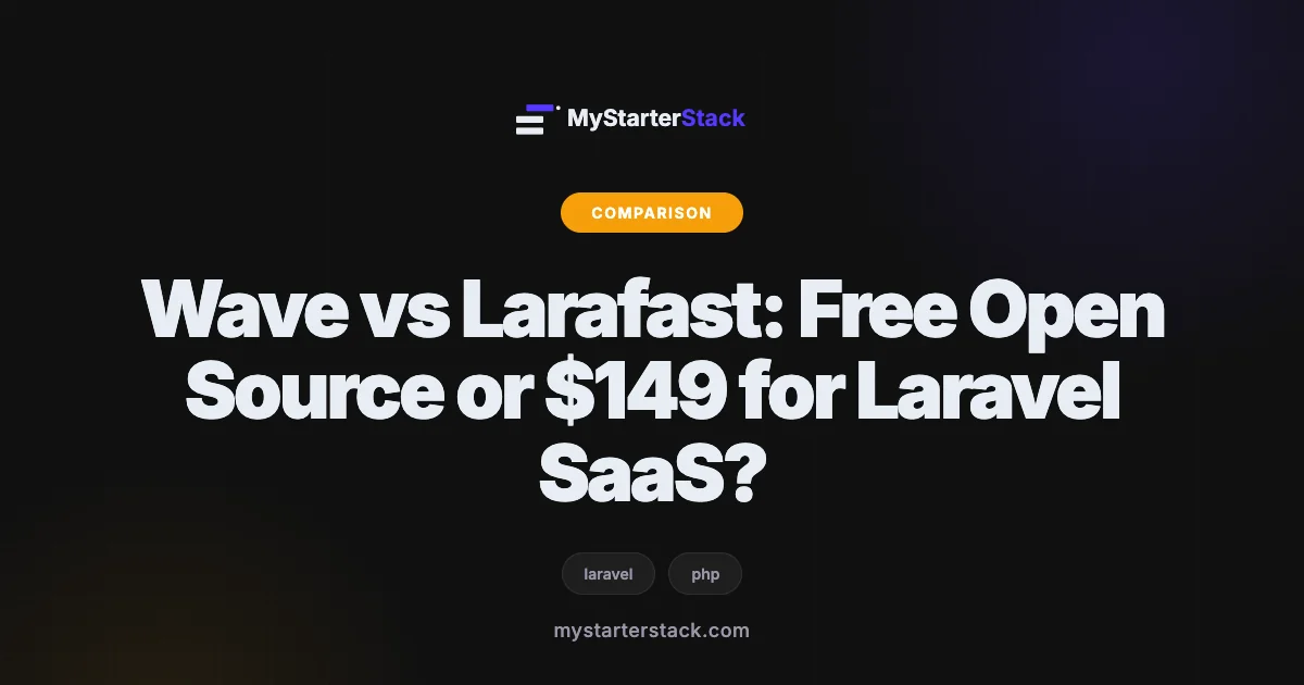 Wave vs Larafast: Free Open Source or $149 for Laravel SaaS?